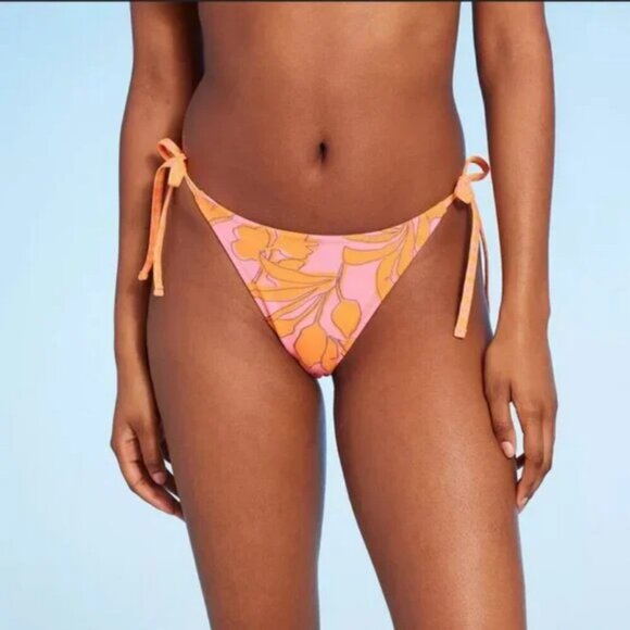 Women's Reversible Extra High Leg Cheeky Bikini Bottom- WIld Fable Orange XL 16 - Picture 1 of 8